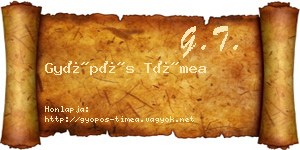Gyöpös Tímea névjegykártya
